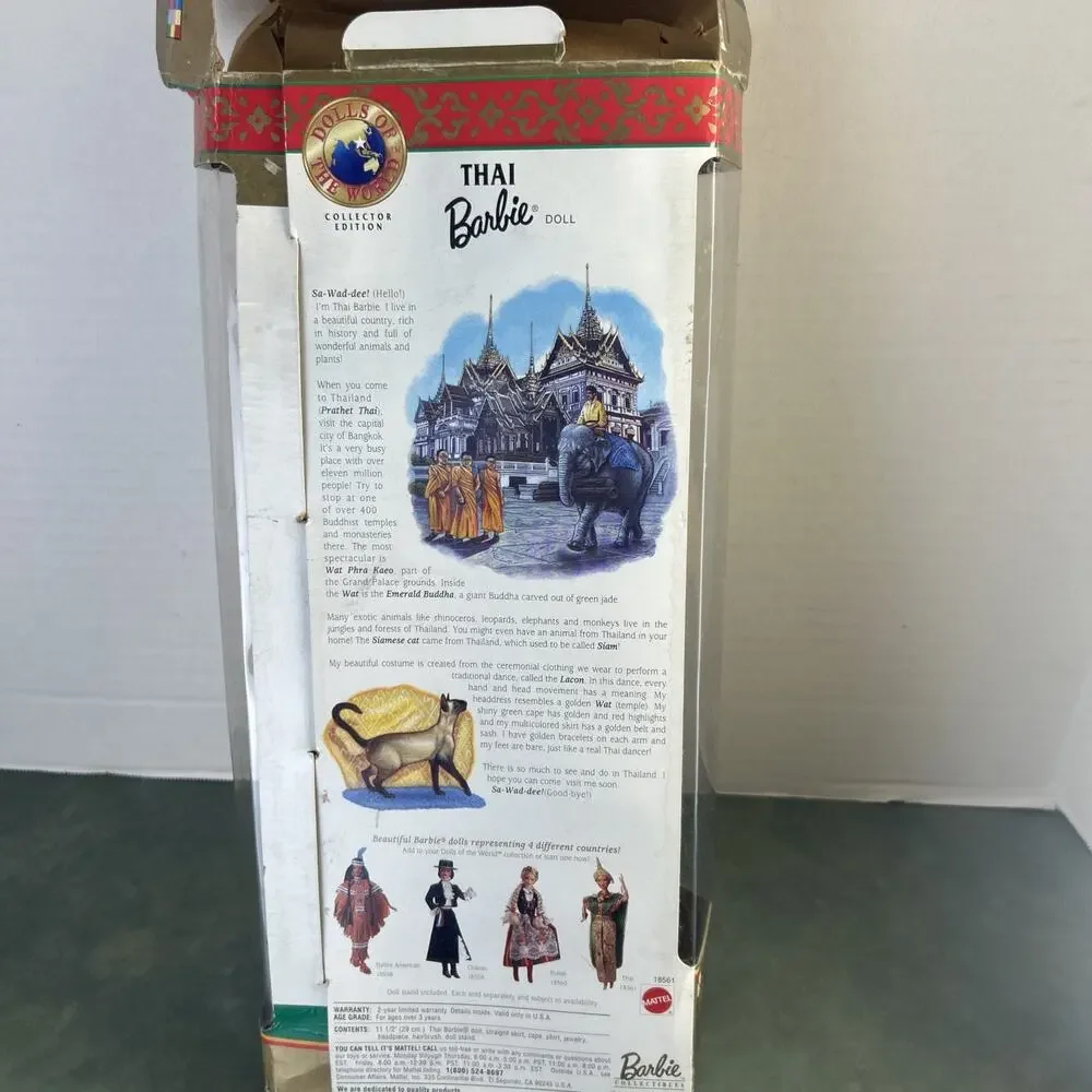 Thai Barbie Dolls of the World 1997 Mattel 18561 New In Damaged Box READ